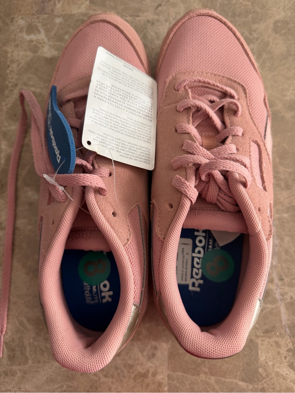 Reebok Women's Pink Lace-Up Athletic Sneakers